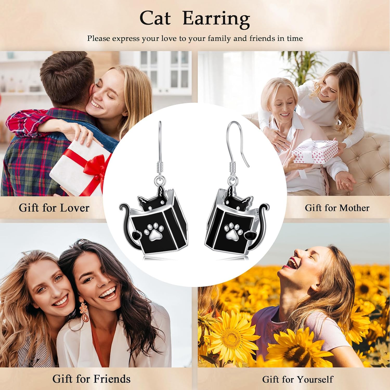 Cat/Guinea Pig/Panda/Pig/French Bulldog Earrings Sterling Silver Animal with Book Earrings Dangle Cartoon Anime Earrings Cute Animal Jewelry Gifts for Women Teacher - Image 5