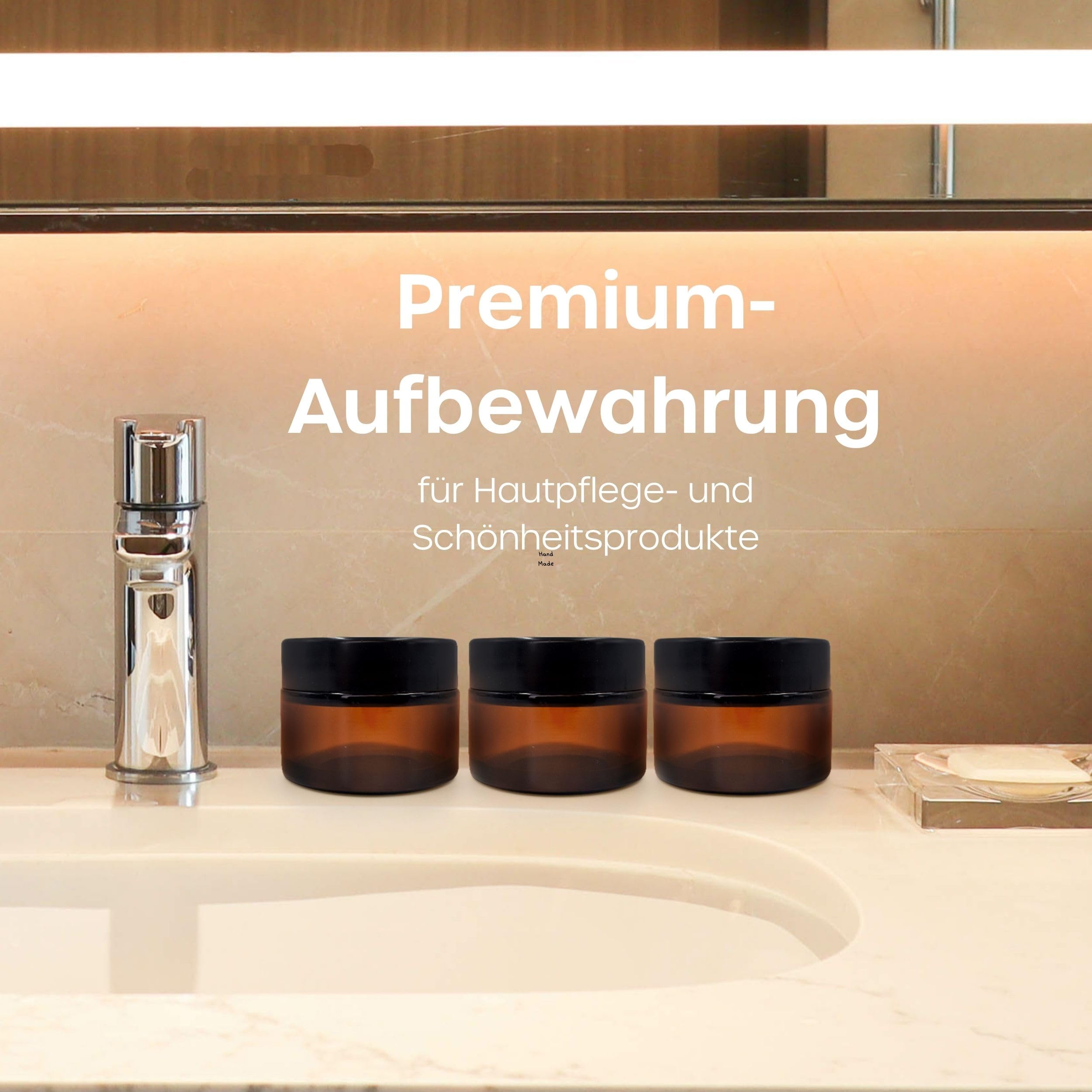 Amcbkyea Braunglas Cremedosen 8-tlg. - 240ml Mit Schraubdeckel, UV-Schutz