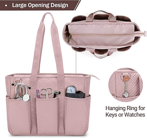 Miniatura 3 de Fasrom Bolsa de mano para enfermeras de trabajo, bolsa clínica para estudiantes de enfermería y personal de atención médica en el hogar, rosa (solo