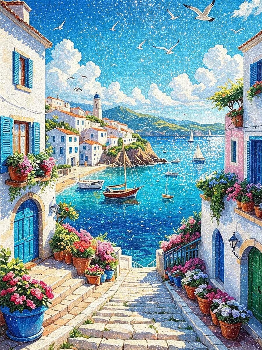 5D Diamond Painting Erwachsene Landschaft Eckige Steine 60x80-1202