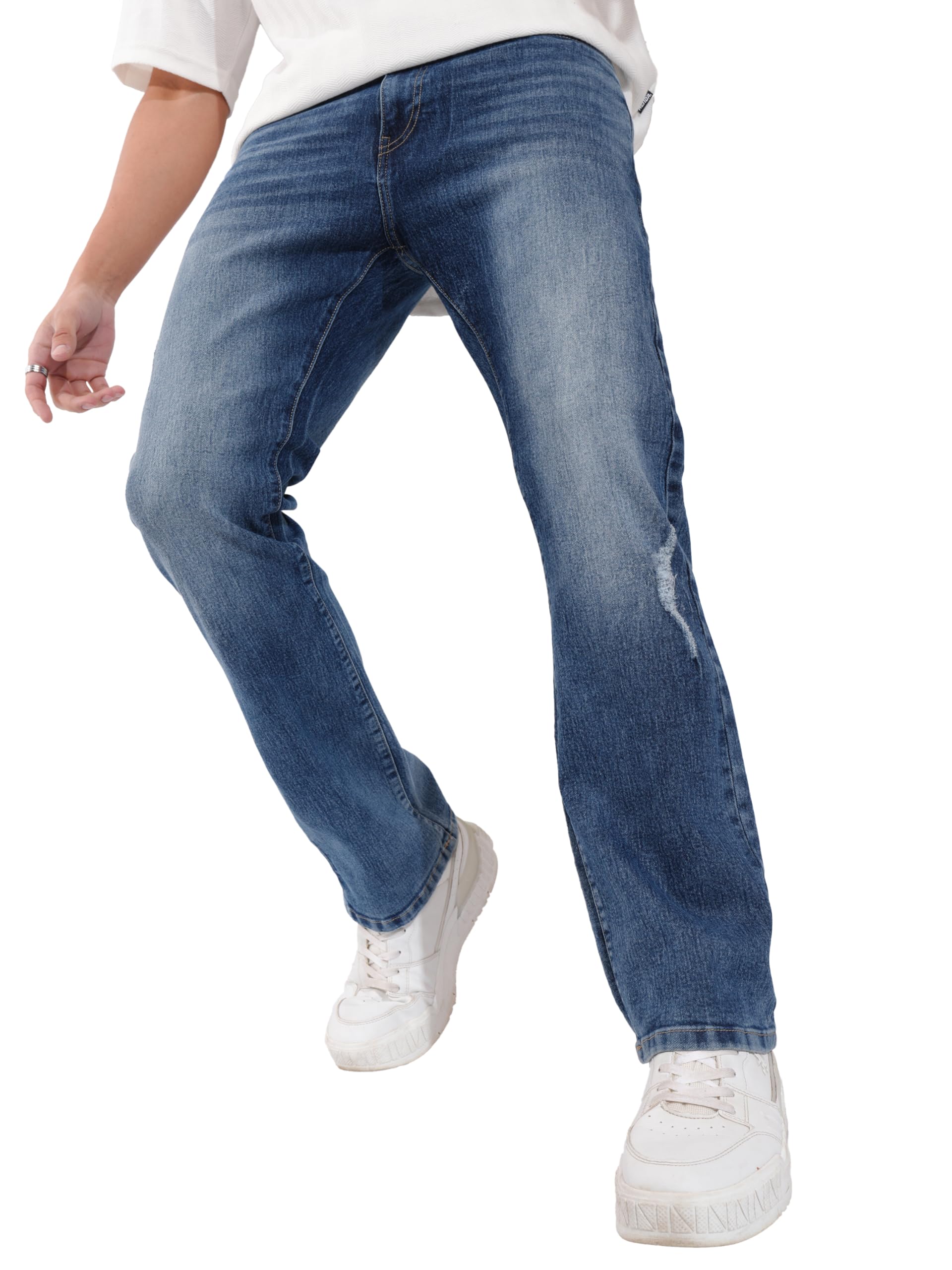 Men's Loose Baggy Fit Jeans | Mid-Rise | Cotton |Relaxed & Trendy | Oversized Silhouette for Comfort| Jeans for Man-image-28