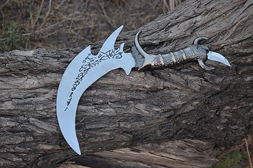 Miniatura 2 de Daga Daedalus, cuchillo de garra de la muerte hecho a mano con soporte de exhibición para los amantes de los juegos de guerra medievales, de