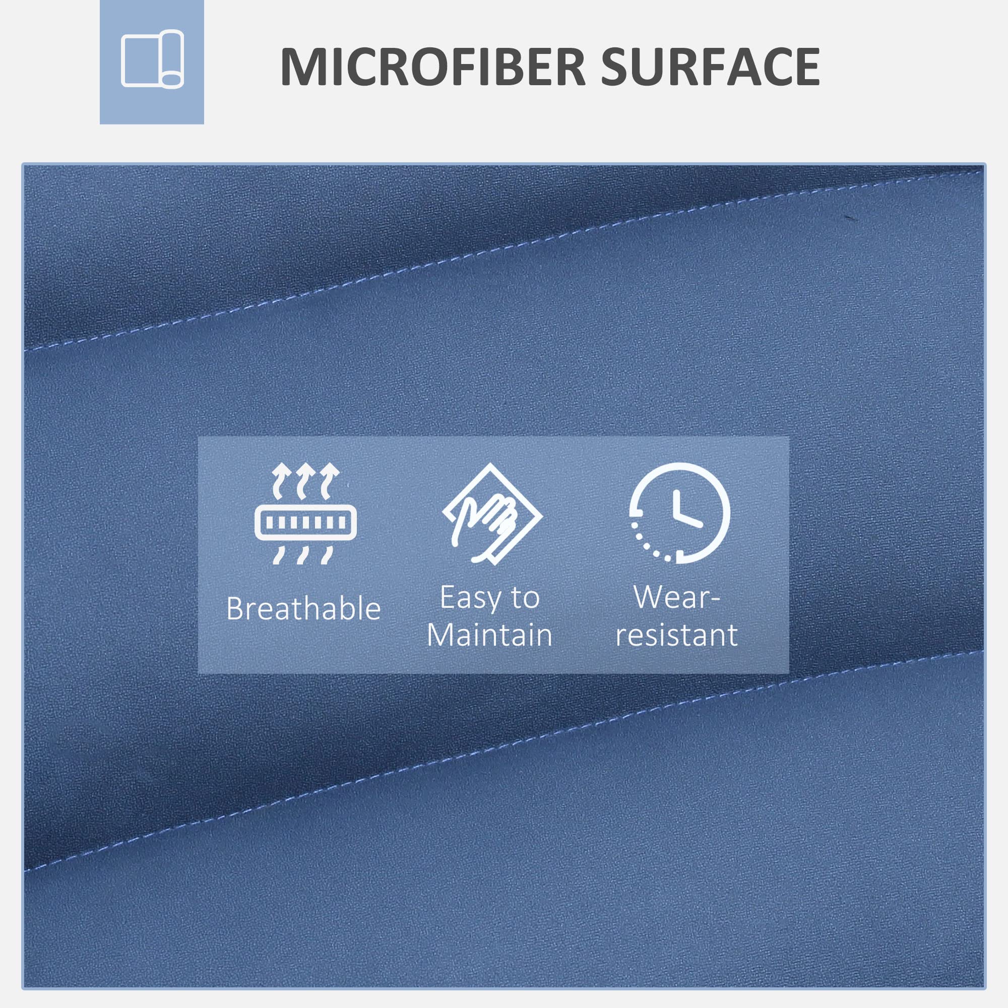 HOMCOM Faultier-Bodensessel, 360° drehbar, mit Rückenlehne, gepolstertes Design – Bezug aus Mikrofaserstoff, Blau