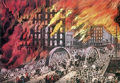 Science Source - Póster impreso de The Great Chicago Fire (1871) (36 x 24 pulgadas)