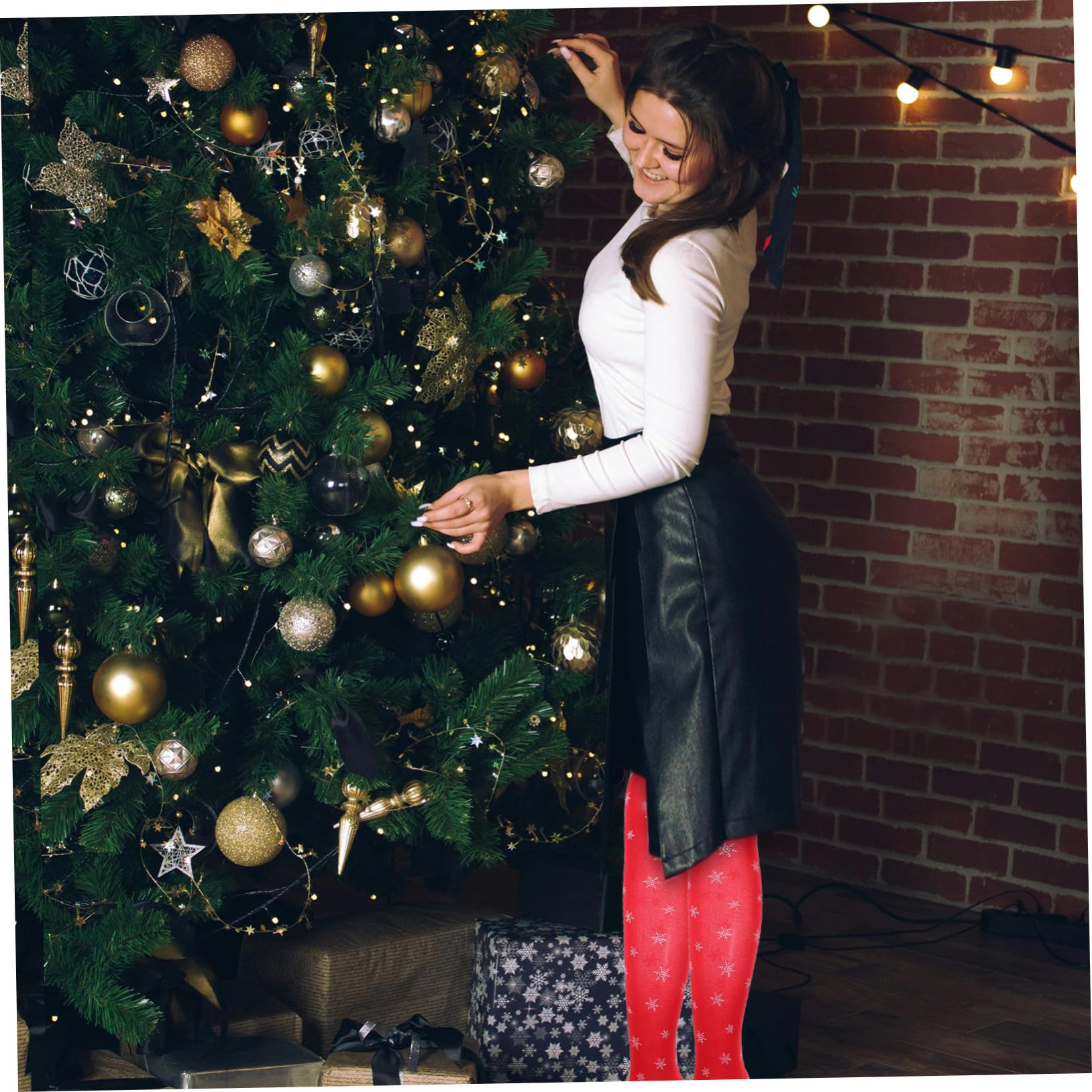 3 Pares Calcetines Navideños para Mujer Sobrecorte con Estampados de Santa y de Medias Transpirables y Decorativas para Fiesta y Regalo