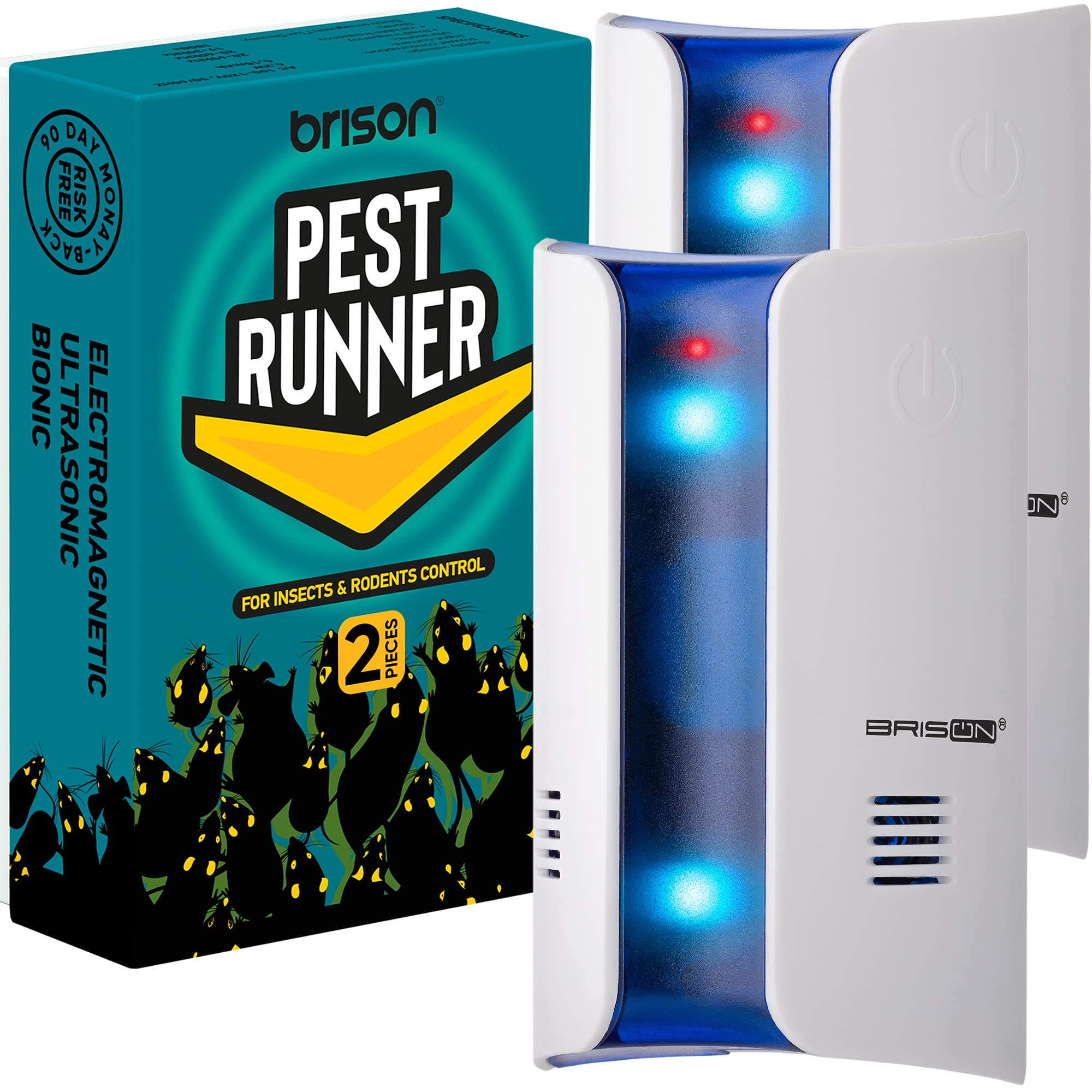 Buy 2 PACK Ultrasonic Mosquito Repellent Wall Plugin