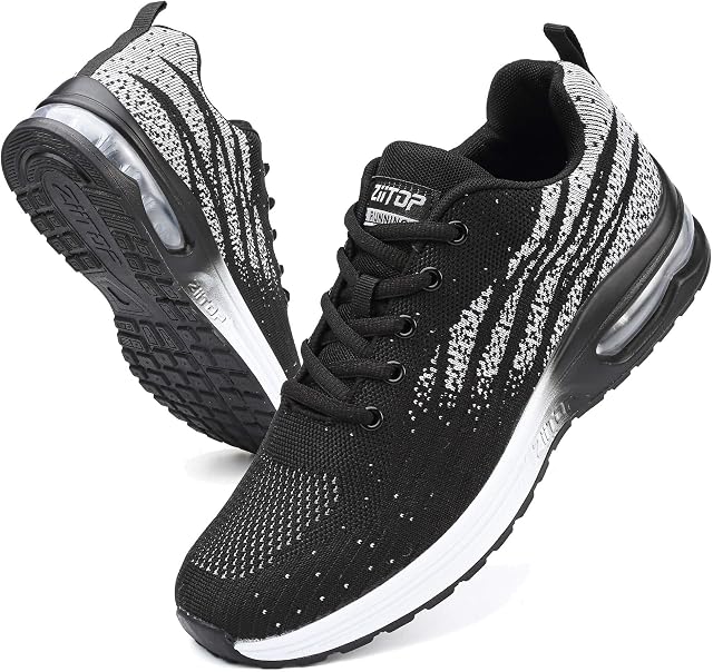 GoodValue Chaussures de course pour hommes respirant Air Chaussures de Tennis Coussin Léger Chaussures de Marche Mode espadrilles Confortable Mesh Sport Chaussures Hommes Exercice Casual Athletic Training Gym Jogging Chaussures
