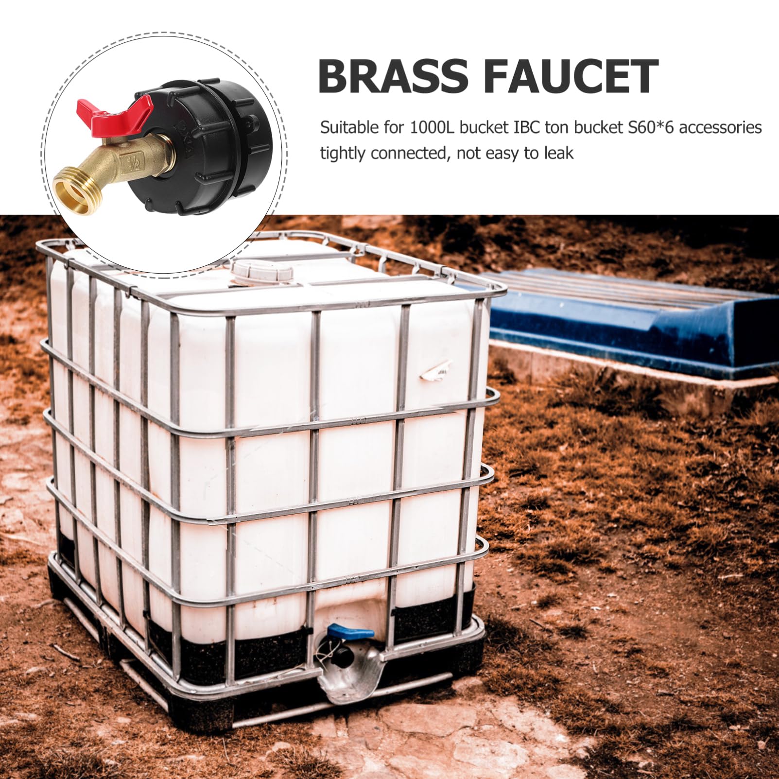 Happyyami 5 Piezas Adaptador IBC Barril IBC Conexión hermética IBC Accesorios del Tanque de Agua IBC Accesorios del Tanque IBC Equipo Grifo del Tanque IBC Adaptador de Tanque IBC Abdominales