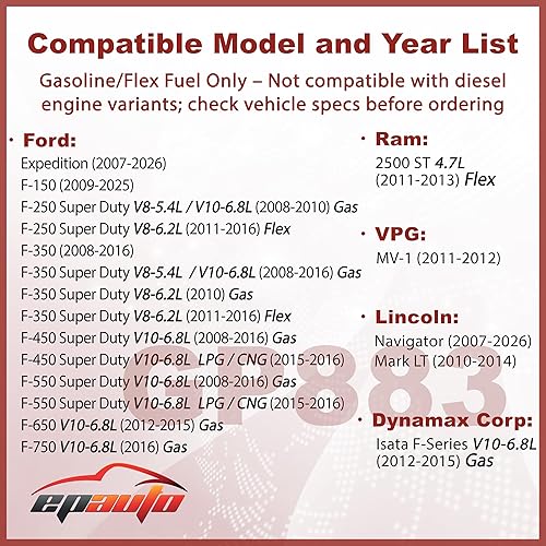 Miniatura 2 de EPAuto GP883 (CA10262) Engine Air Filter, Replacement for Ford Expedition, F-150, F-250/F-350/F-450/F-550 Super Duty (Gas/Flex 2008-2016), Lincoln