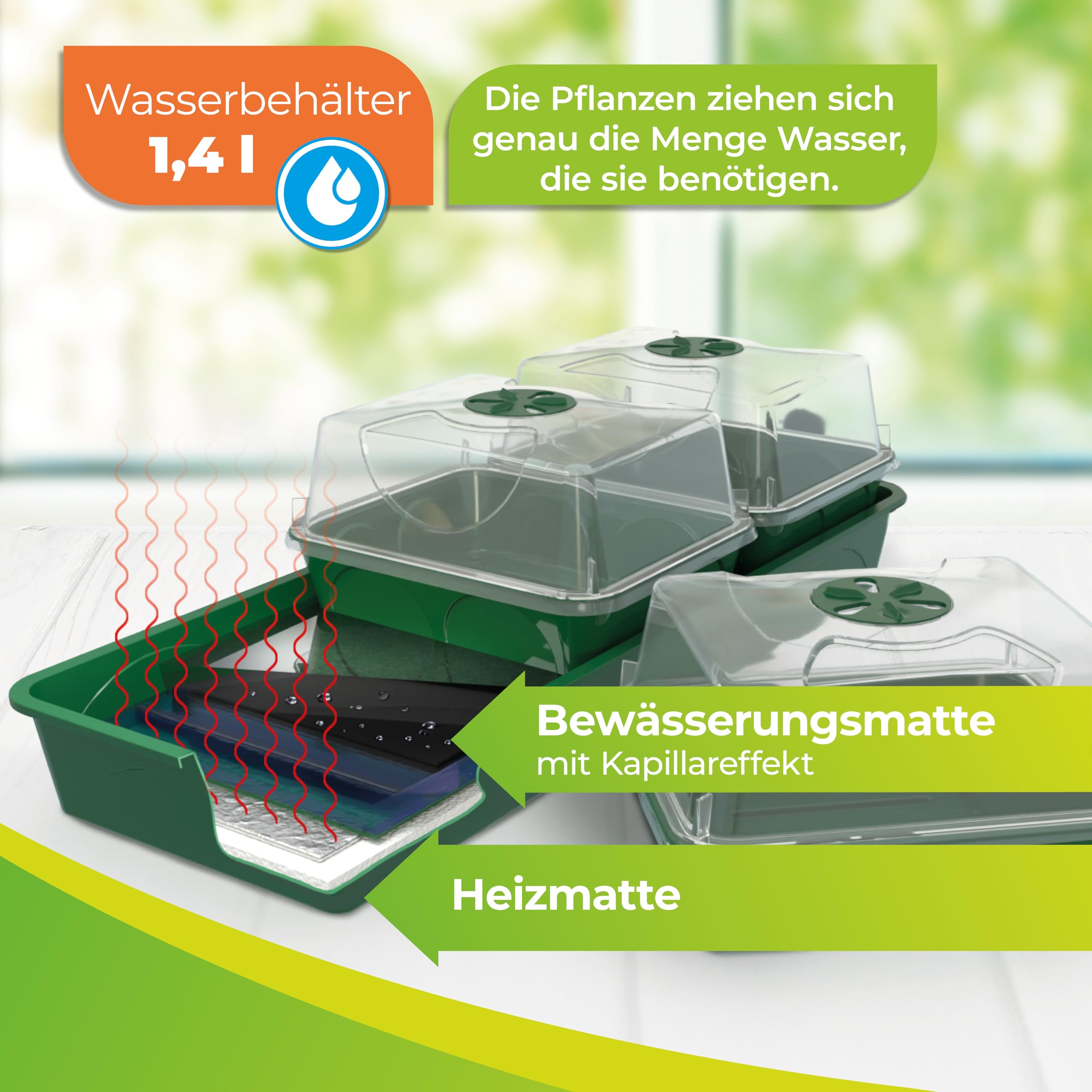 Bio Green HOL 3 Hollandia Serre D'intérieur Chauffée avec Réservoir d'eau