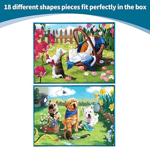 Miniatura 2 de Sunhigh Rompecabezas de demencia para ancianos, paquete de 2 a 18 piezas, productos de Alzheimer y actividades para cachorros y gatitos mayores (2
