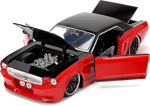 Miniatura 6 de Jada Toys Big Time Muscle 124 1965 Ford Mustang - Auto fundido a presión (rojonegro)