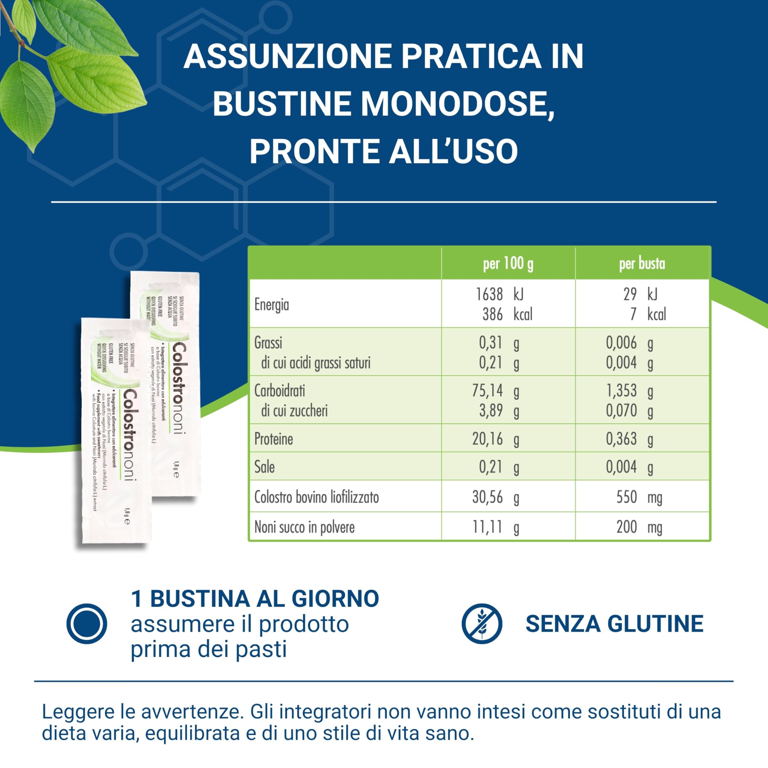 Guna ColostroNoni - Integratore Alimentare - 48 Bustine (2 Confezioni da 24) - con Colostro Bovino e Noni di Tahiti