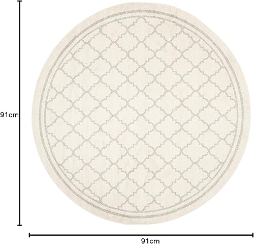 Vista 179 de Safavieh Amherst Collection AMT422B - Alfombra para interiores y exteriores, color gris claro y beige