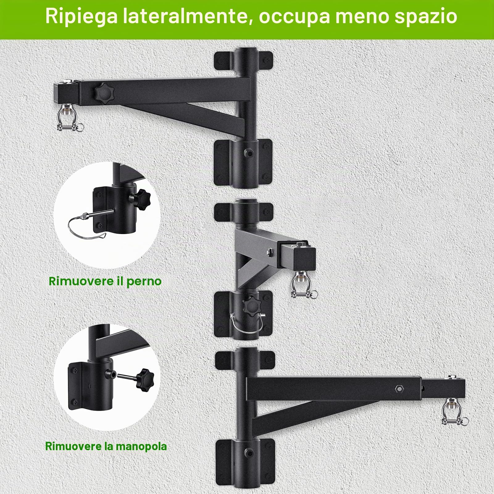 Kipika Staffa da parete per sacco da boxe pesante, rotabile, telaio ultra resistente per sacco da boxe per palestra domestica, lunghezza regolabile per sacco da kickboxing, sacco da muay thai, sacco