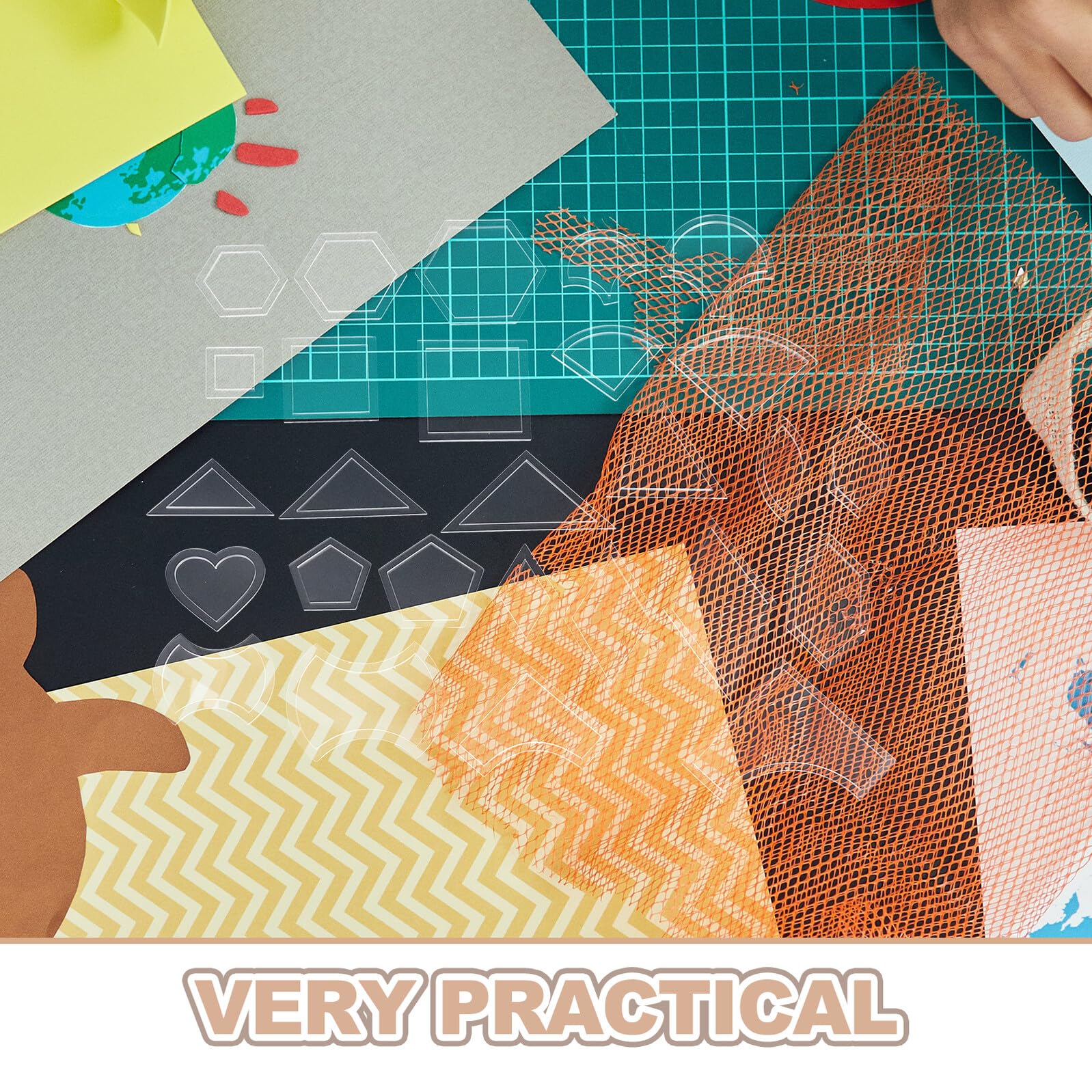 POPETPOP Kit de 54 Plantillas de Acrílico Transparente para Patchwork y Costura Reglas de Precisión para DIY Herramientas Ligeras y Portátiles para Manualidades y Bordado