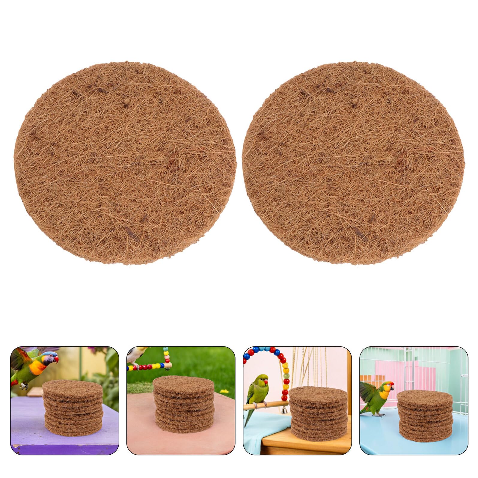 Gatuida Tapis de Nidification Marron Lot de 15 pour Pigeons en Fibre Naturelle Coussins Respirants et Résistants Nid D'élevage et Incubation pour Cages à Oiseaux
