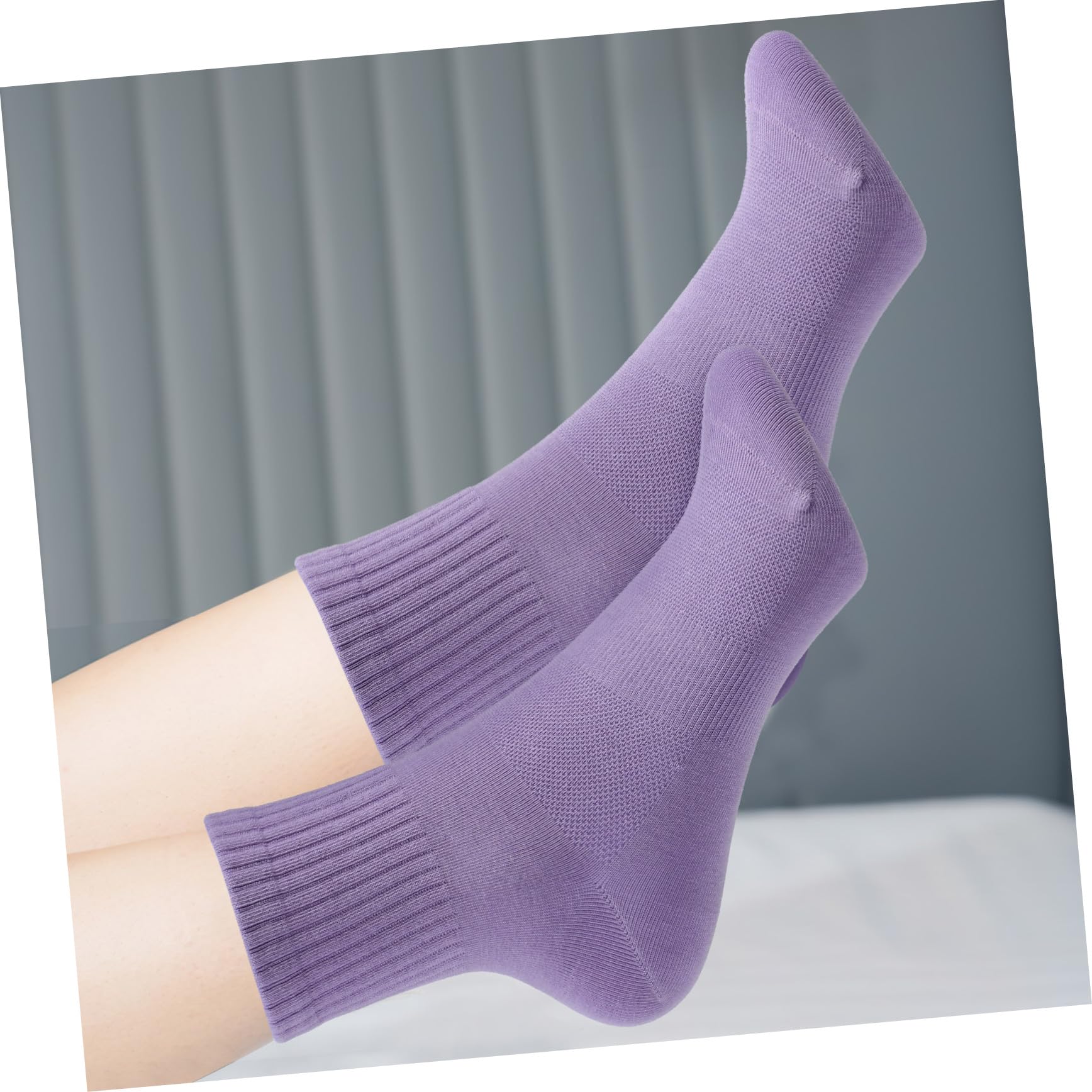 iplusmile Calcetines Altos de Algodón para Mujer, 10 Pares, Talla Media