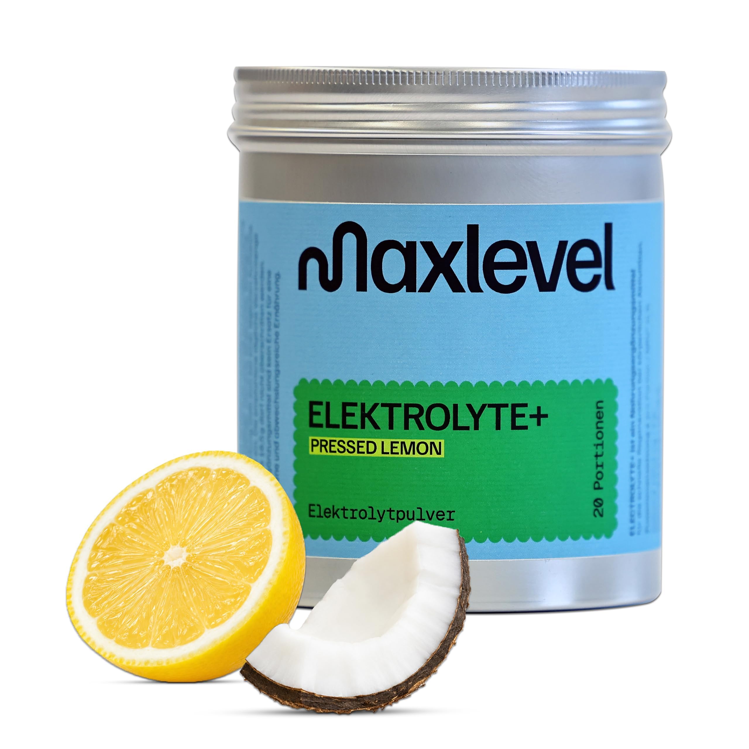 Maxlevel Electrolyte+ Pressed Lemon, Premium Elektrolyte Pulver mit Kreatin