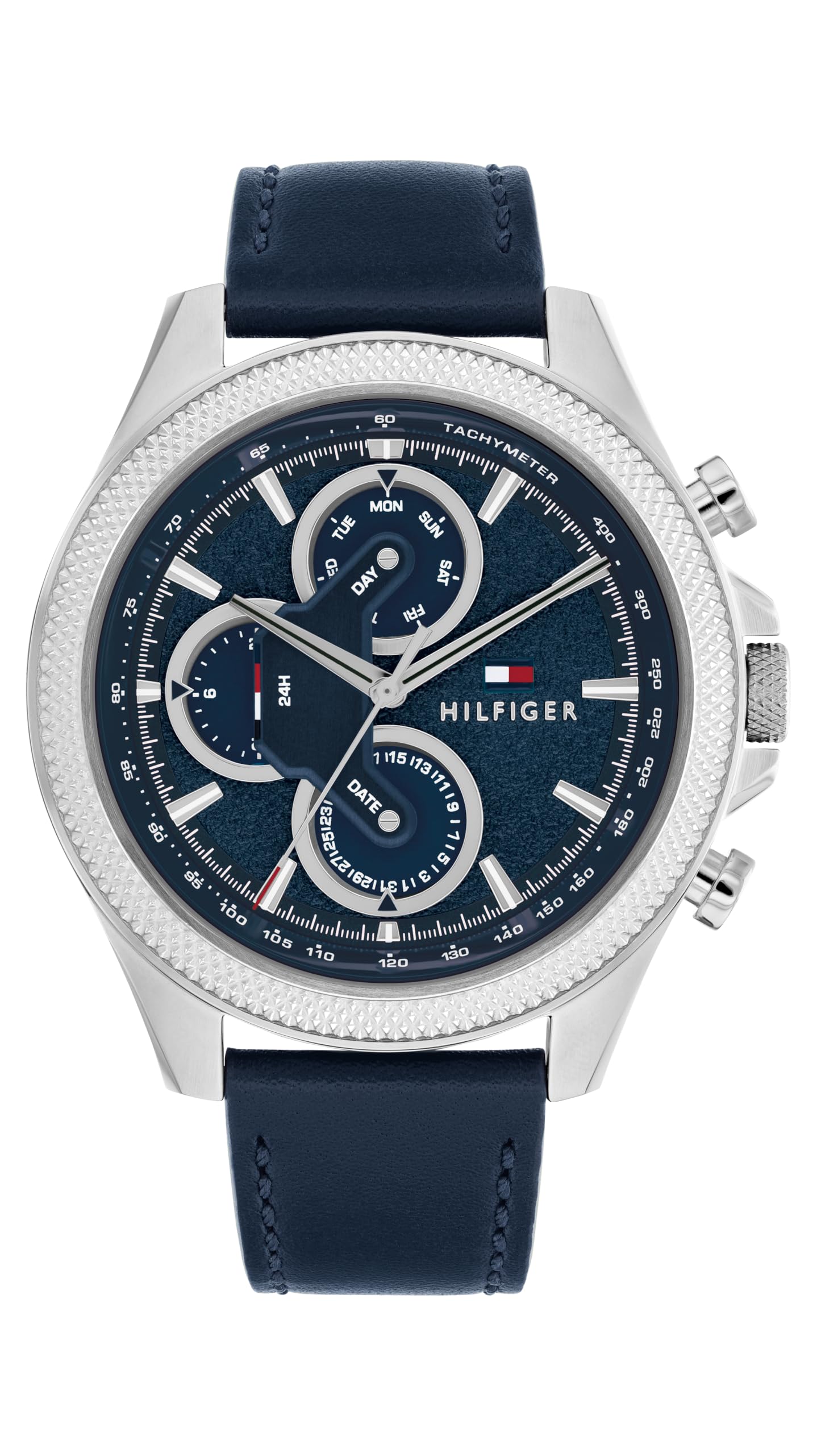Reloj de cuarzo multifunción Tommy Hilfiger para hombre, caja de acero  inoxidable de 46 mm, diseño inspirado en las carreras, resistente al agua  hasta
