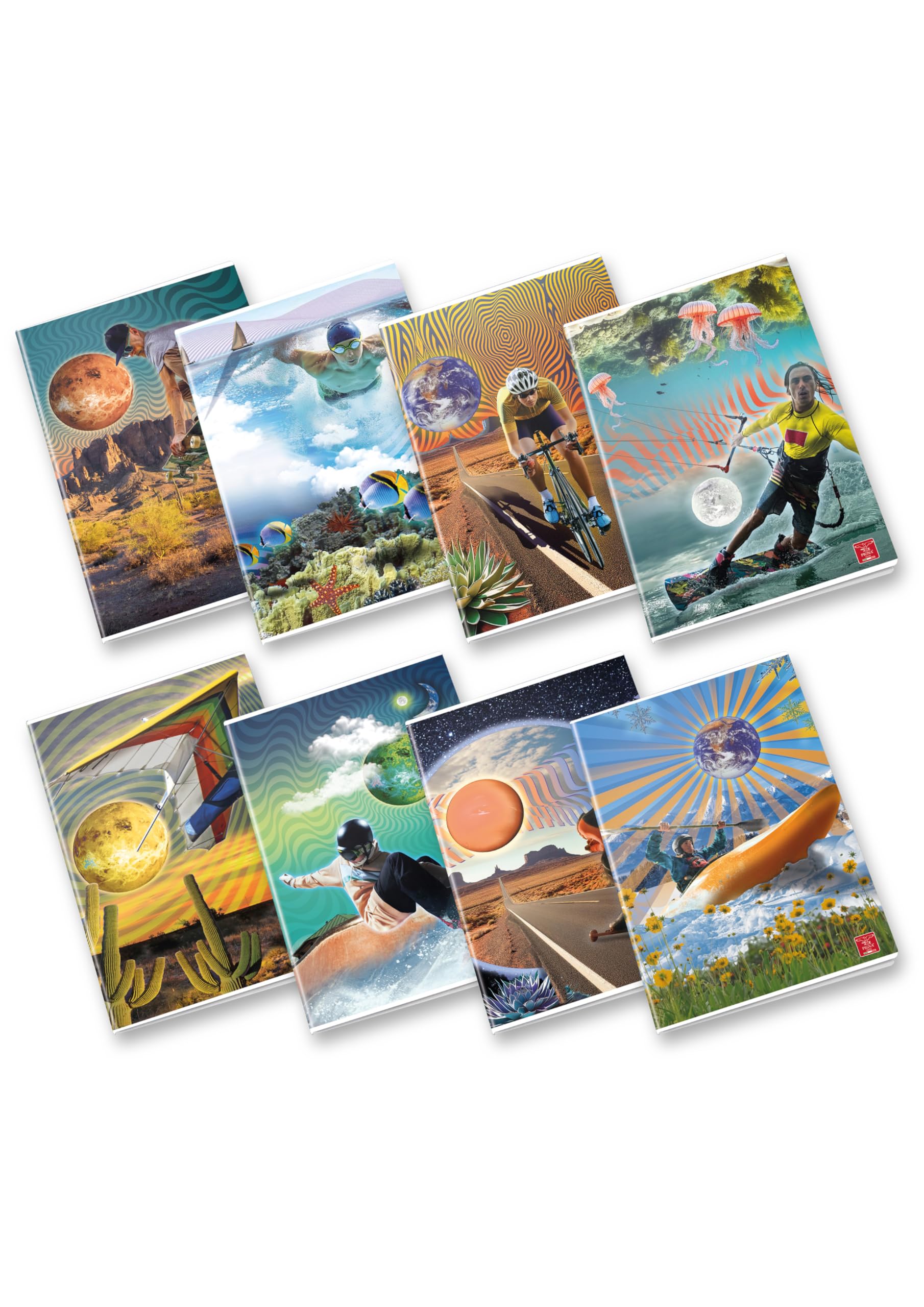 Pigna, Maxi Notebook Dream Sport, A4 21 x 29.7 cm, 80 Pages + Margin, 80 g/m² Paper, Inner 0C, Lined with Margins, Assorted Envelopes, Pack of 10