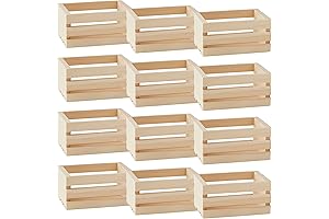 ArtMinds 5" Wooden Canastas for Crafts, Decor, and Storage