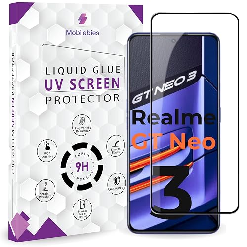 Mobilebies® Premium Tempered Glass Screen Protector Guard For Realme GT Neo 3/Realme GT Neo 3T (6.7 Inch, Pack of 1) | Edge to Edge Coverage With Easy to installation kit