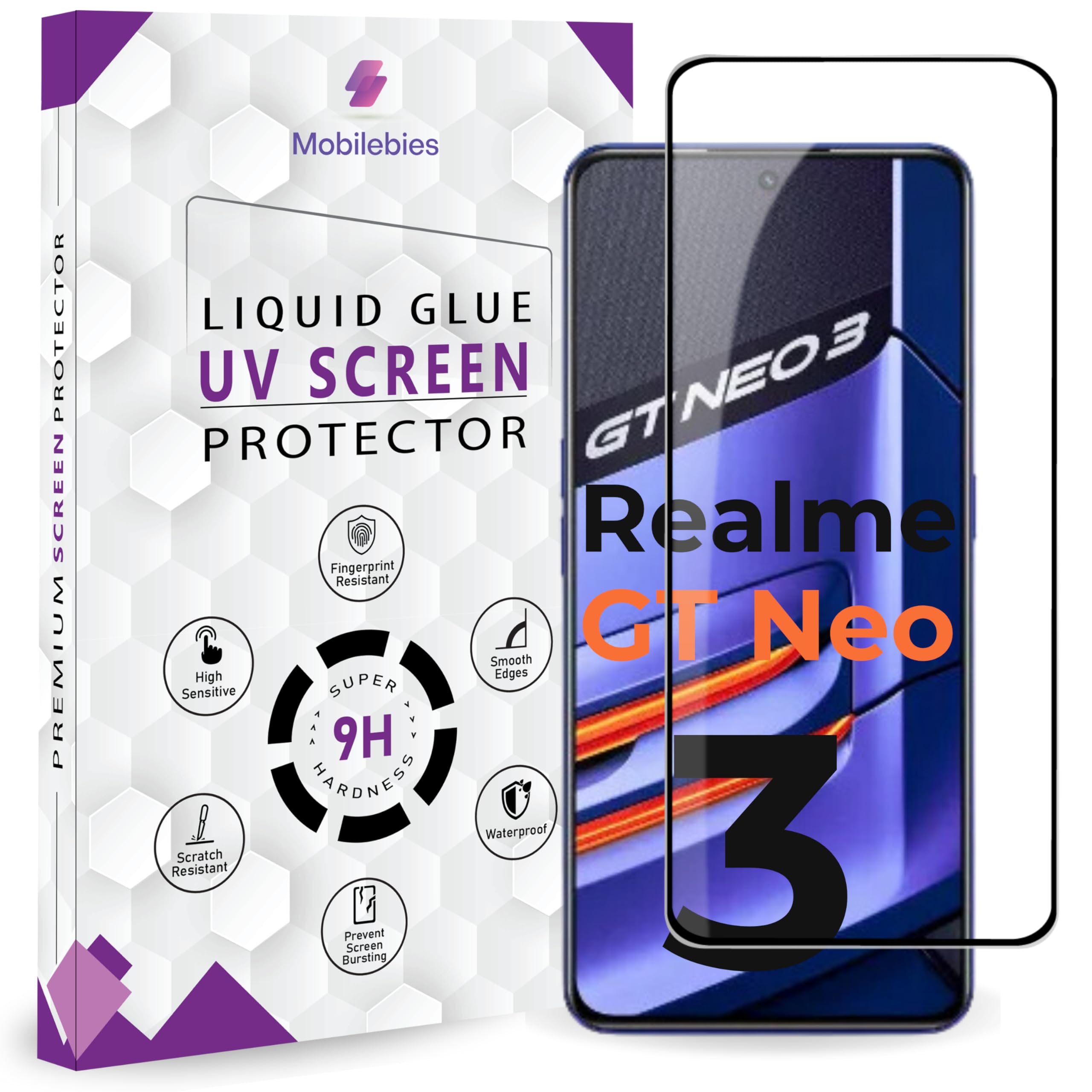 Premium Tempered Glass Screen Protector Guard For Realme GT Neo 3/Realme GT Neo 3T (6.7 Inch, Pack of 1) | Edge to Edge Coverage With Easy to installation kit