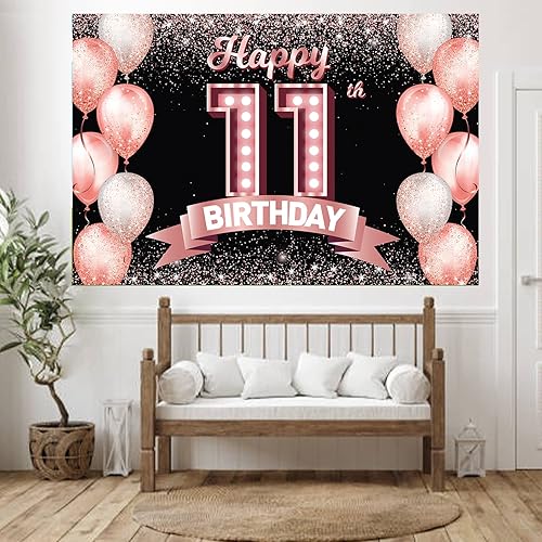 Vista 132 de Happy 21st Birthday Rose Gold Banner Backdrop Cheers to 21 Years Old Confetti Balloons Theme Decor Decorations for Women 21 Years Old Pink Birthday
