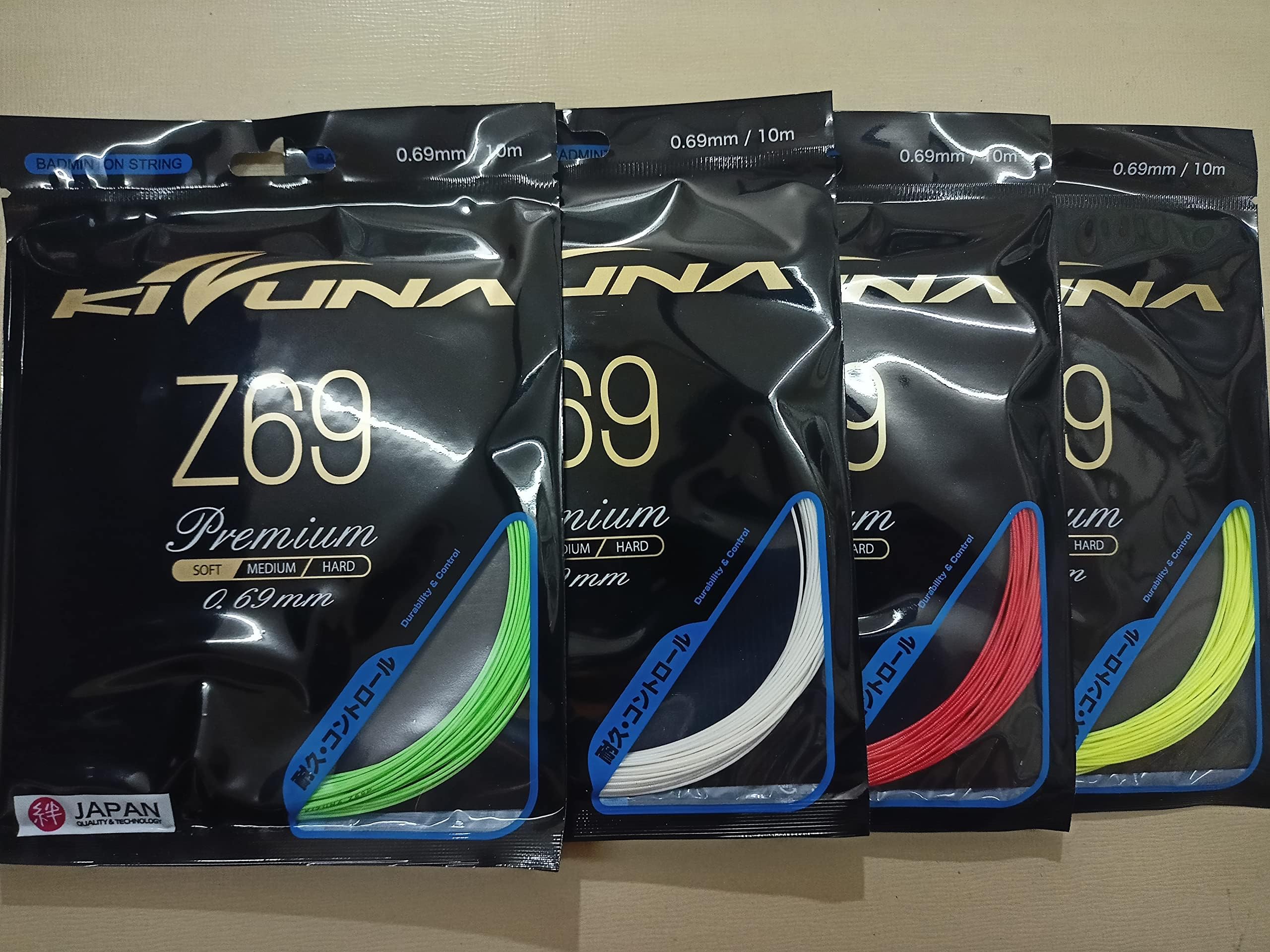 KIZUNA Badminton String Z69P, 0.69 mm (Pack of 2)