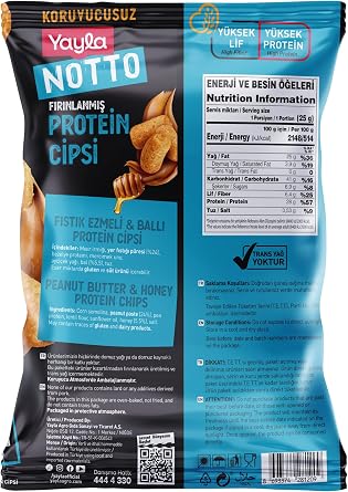 Yayla Notto Ballı Yer Fıstıklı Protein Cipsi