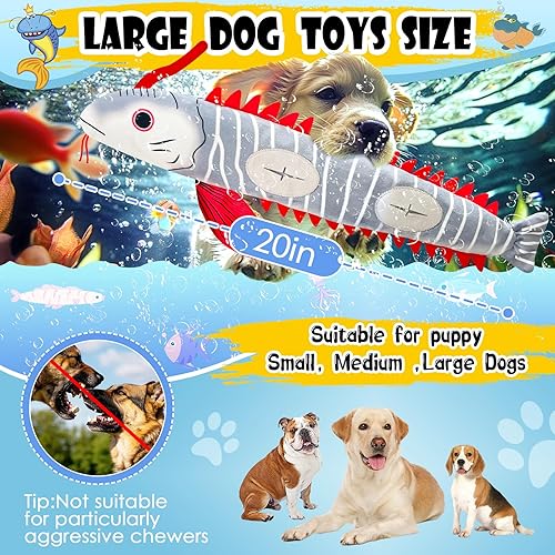 Miniatura 8 de Juguetes de Navidad para perros grandes juguetes interactivos chirriantes de tira y afloja para perros con papel arrugado, juguetes de peluche para