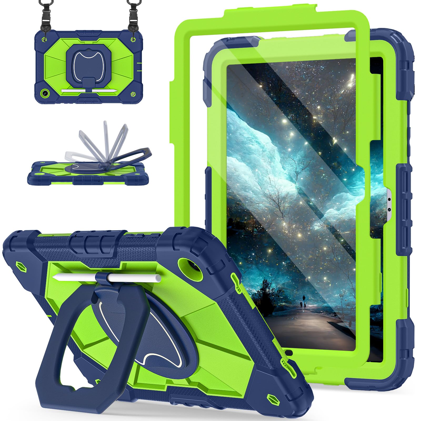 Scnioy for Galaxy Tab A11+ Plus / A9+ Case 11 Inch 2025/2023, Navy Green | Rugged Case fo…