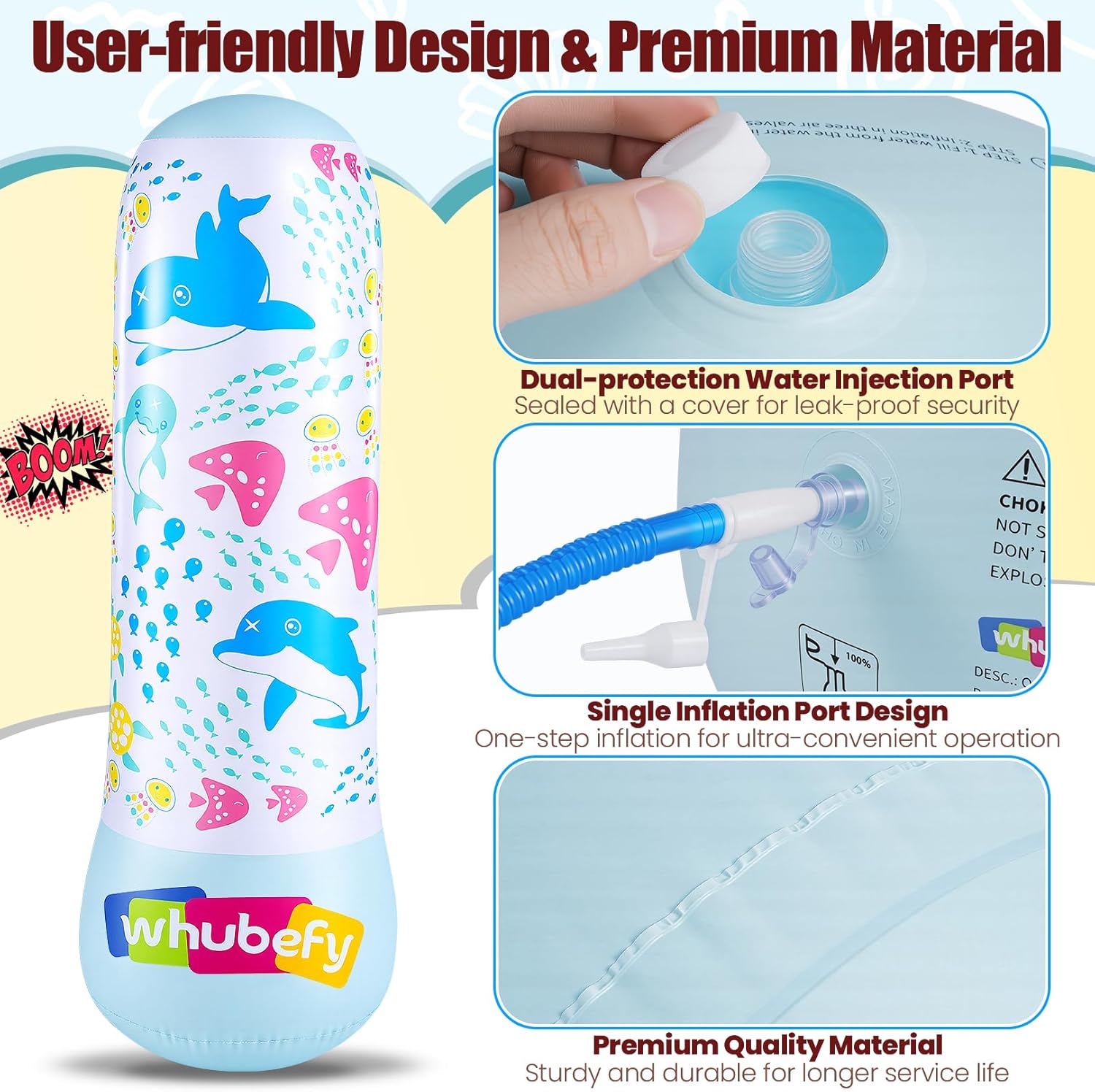 AKEYDIY Inflatable Water Slide for Kids 3+, Inflatable Punching Bag, Inflatable Toys Indoor Outdoor Use