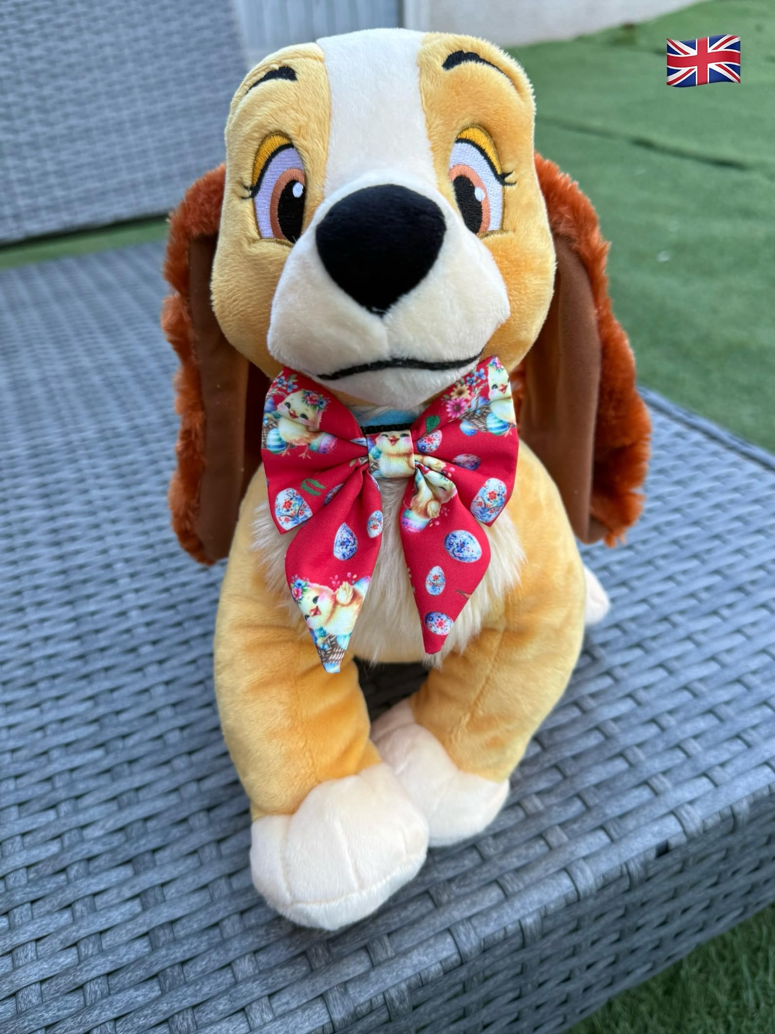 New Dogs Bow Tie Bowtie Sailor Easter Rabbit EGGS carrots RED Elastic Band ACCESSORY UK (Chicken Small), pink - Image 3