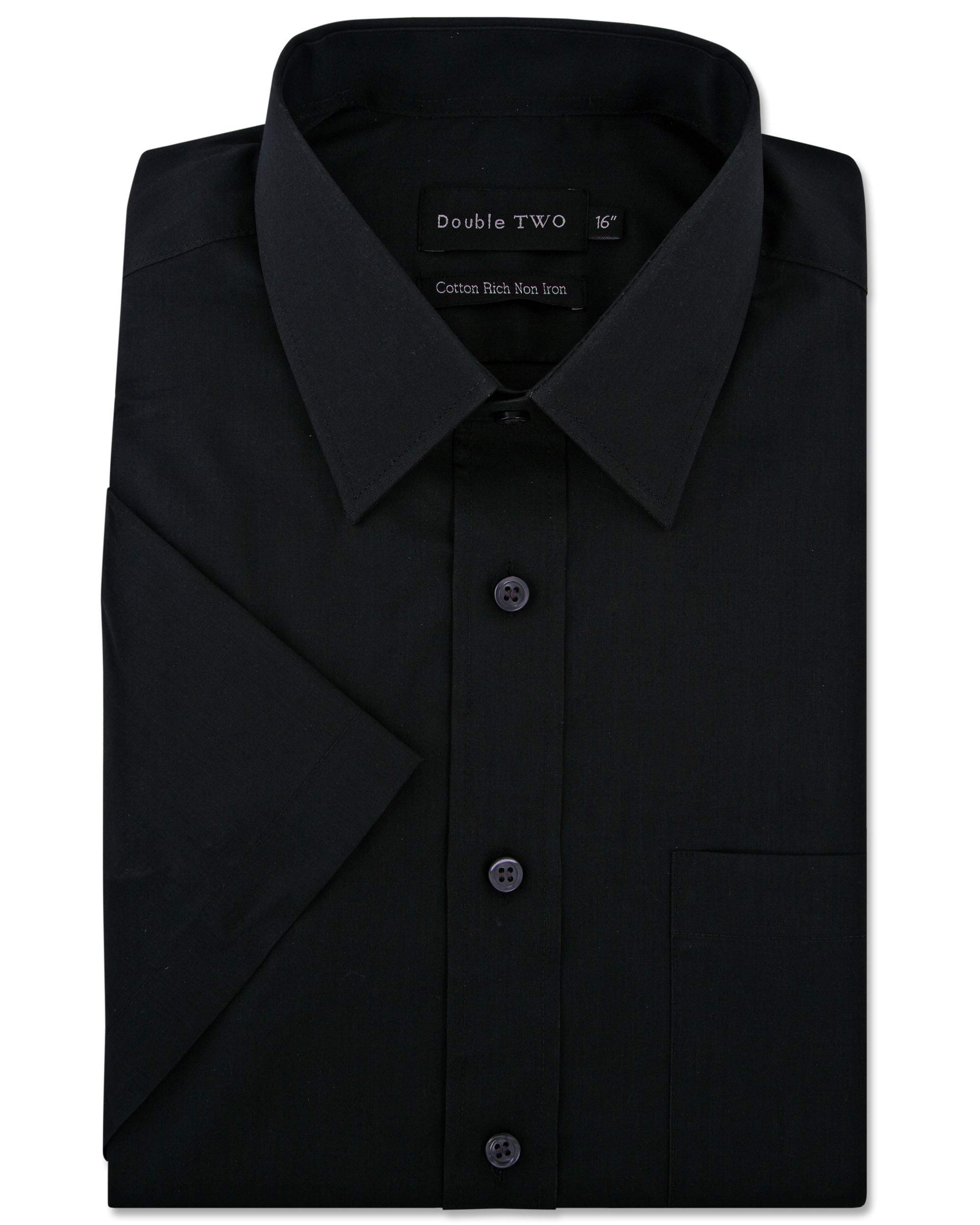 Double TWO Short Sleeved Non Iron Cotton Rich Shirts (4500) in Glacier in 23