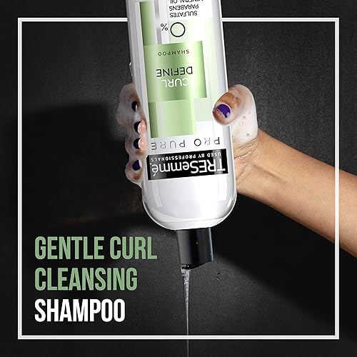 Miniatura 4 de TRESemmé Champú Pro Pure sin sulfatos para rizos de cabello rizado definido con 0% de sulfatos, parabenos, aceites minerales y colorantes. 16 oz