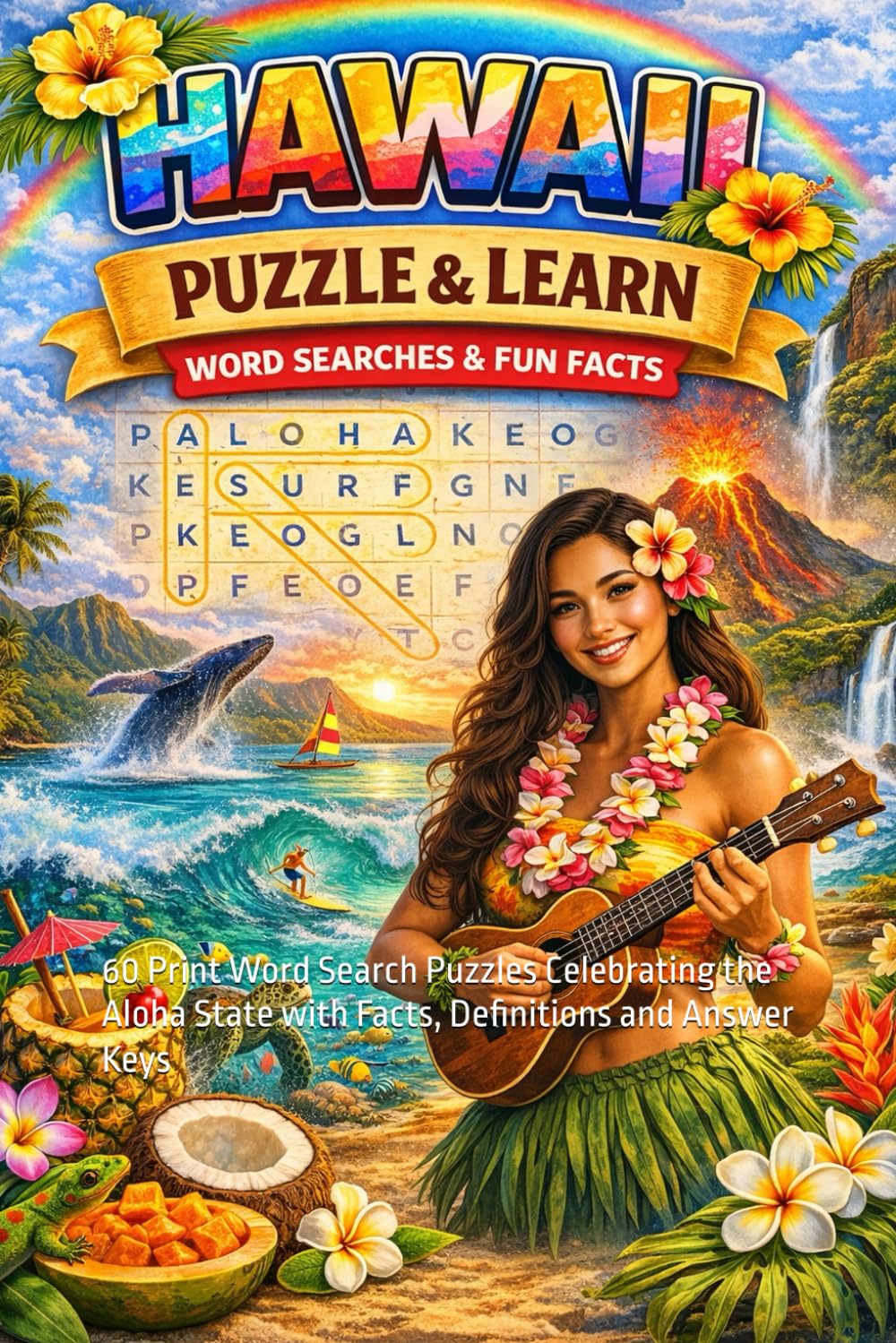 Hawaii Word Search Puzzles and Learn: 60 Print Word Search Puzzles Celebrating the Aloha State with Facts, Definitions and Answer Keys (Ultimate States Word Search and Learn Collection)