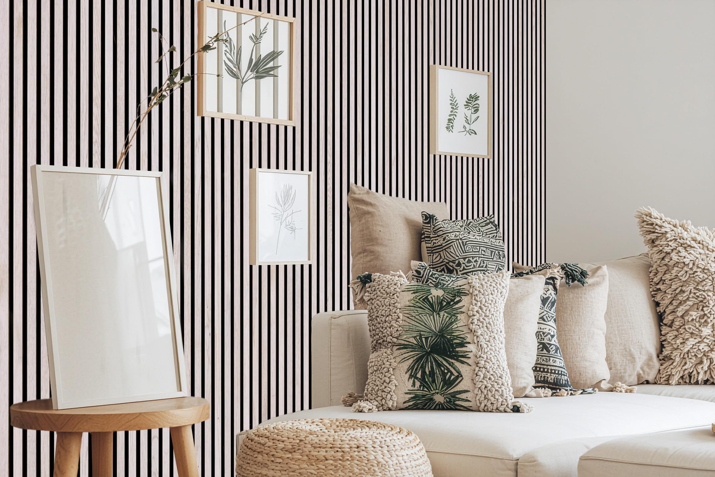 wodewa Panel akustyczny Trend biały dąb, 240 cm, okładzina ścienna z litego drewna, folia ciągła, pochłanianie dźwięku, ściana i sufit 9 mm, płyta akustyczna z litego drewna, wyprodukowana
