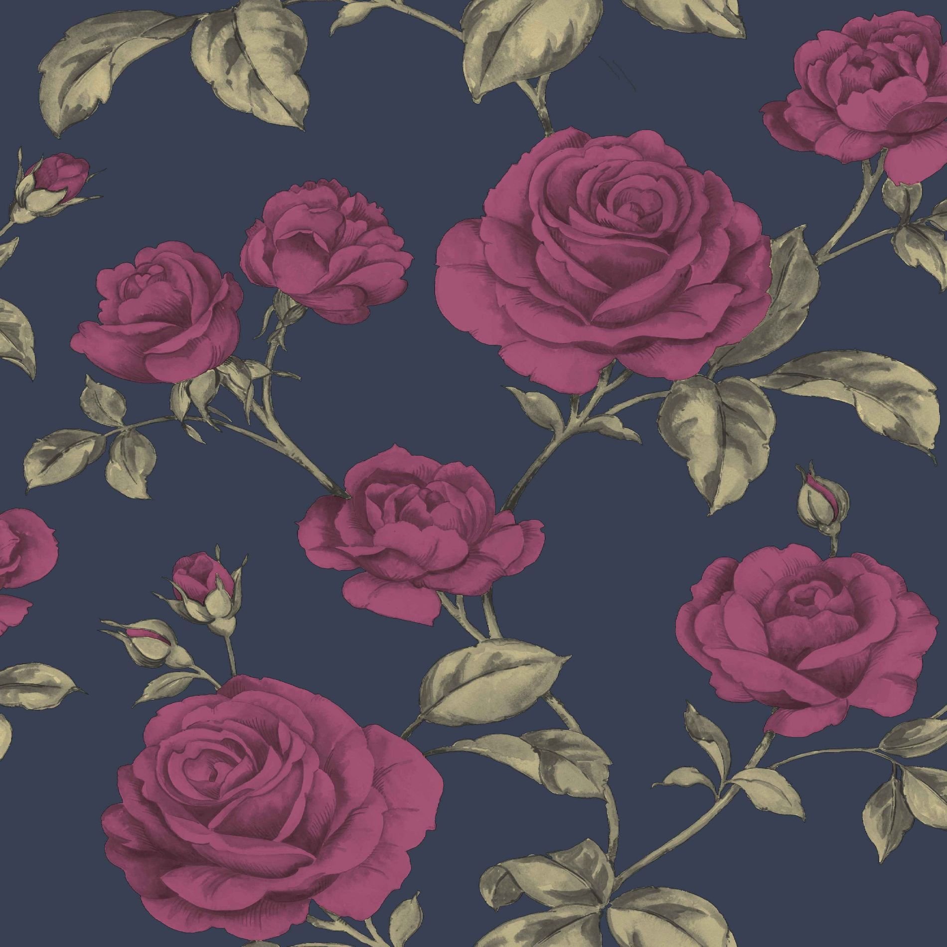 Superfresco Easy Nwg Countess Navy Wallpaper