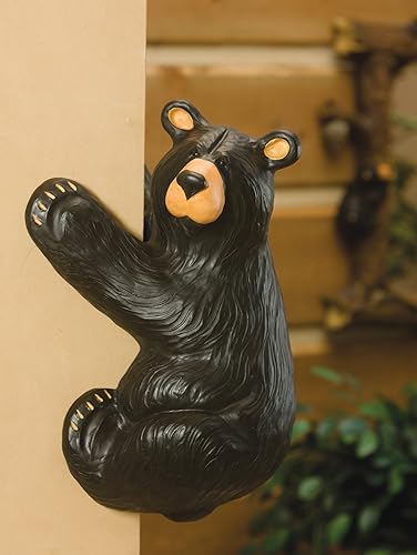 DEMDACO Bearfoots by Jeff Fleming - Figura de oso trepador Grand Black Bear de 18 x 11 pulgadas, escultura de resina moldeada a mano