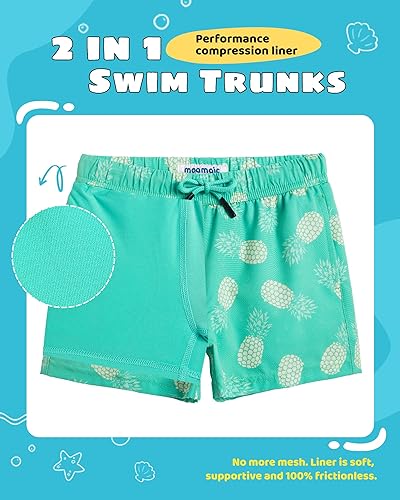 Miniatura 9 de maamgic Traje de baño para niños con forro de compresión pantalones cortos elásticos de secado rápido 2 en 1 para playa