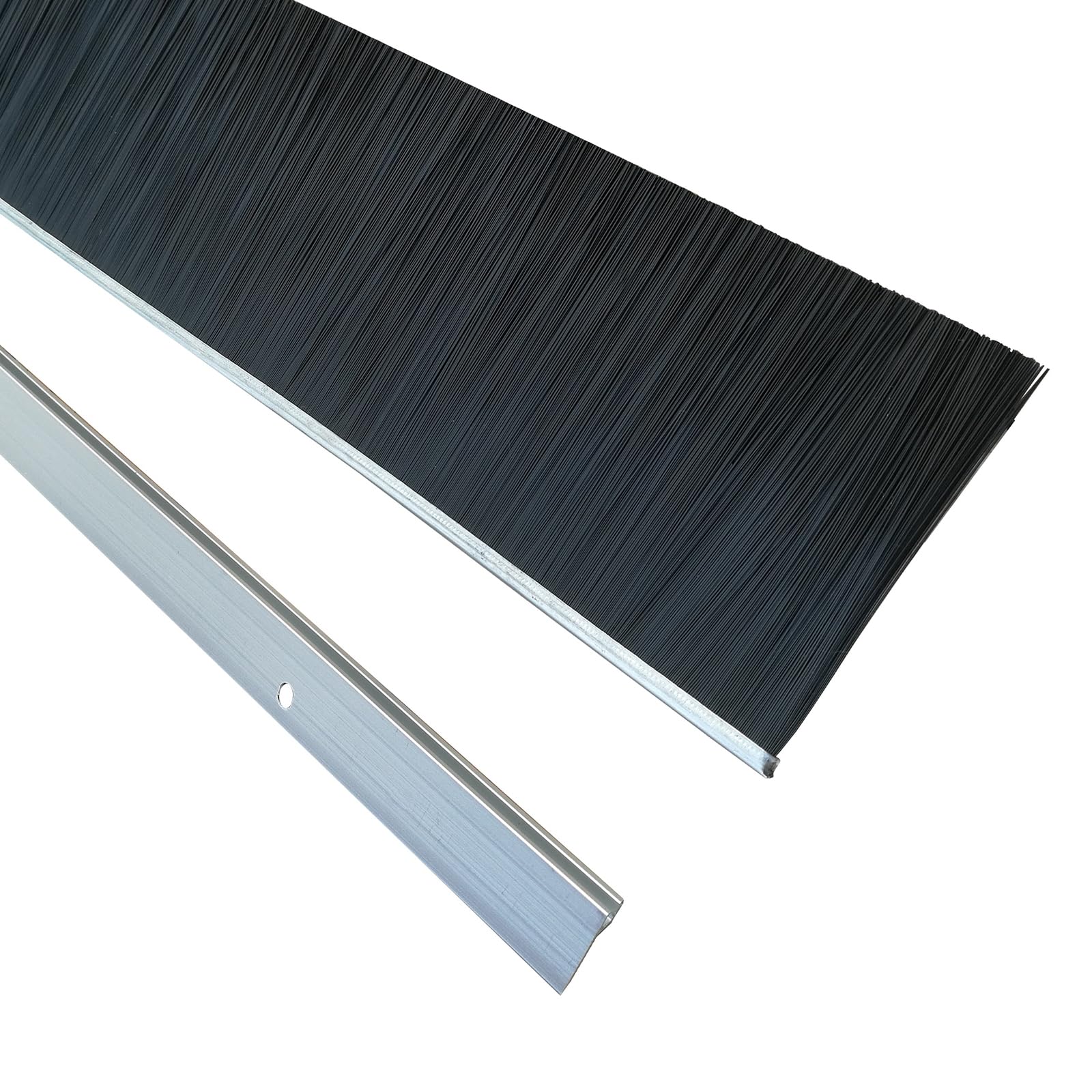 3 Sets x 39.37 Inches Net Hair 3 Inches Wide Door Brush Sweeps Seal Garage Roll Up Door Brush Durable Easy Mounting (3 Inches Hair, 3)