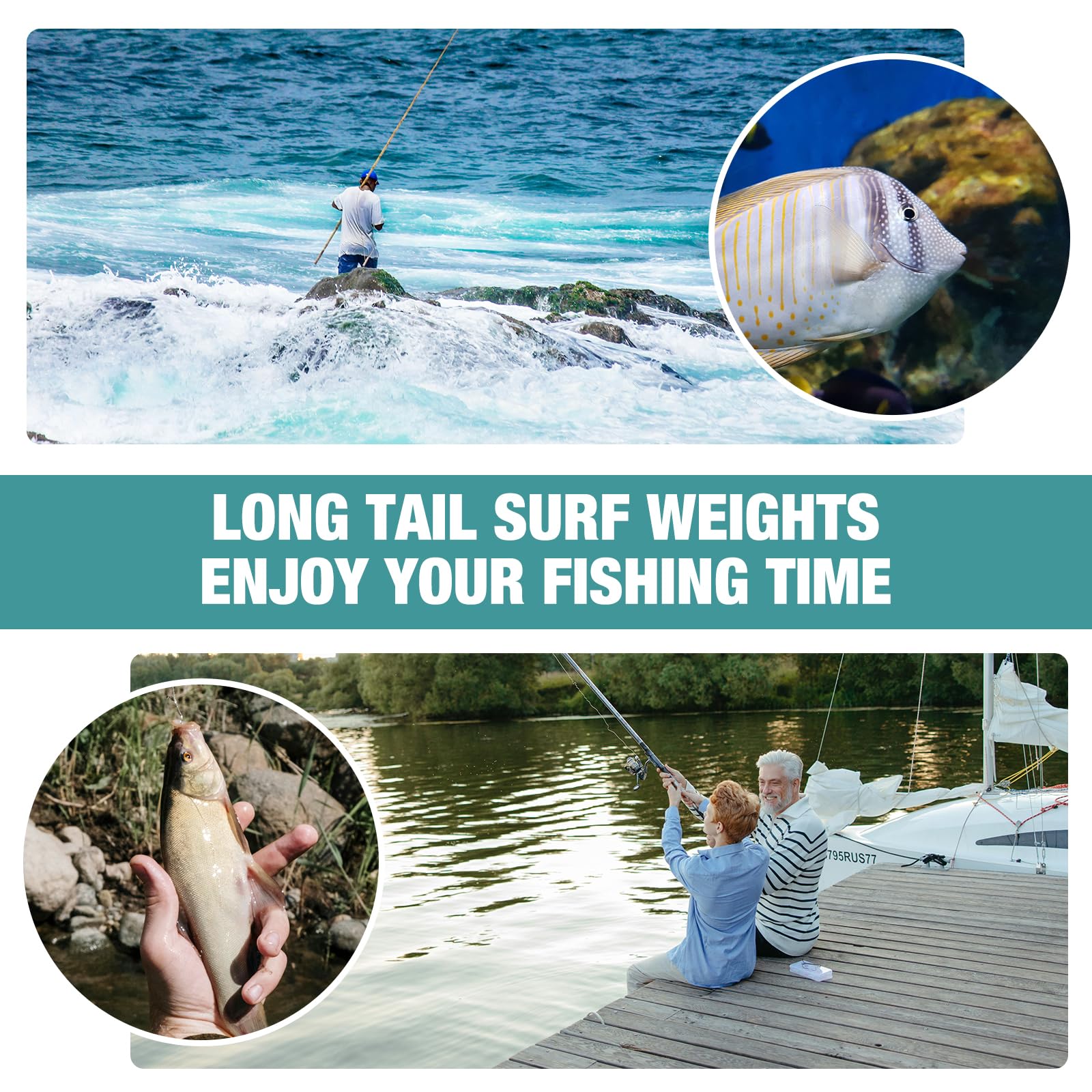 3 Pcs Sputnik Sinker Fishing Weights, Long Tail Heavy-Duty Spider Sinkers Fishing Equipment for Saltwater Catfish, Surf Casting, Ocean Beach Sea Sand (4.0, Ounces)