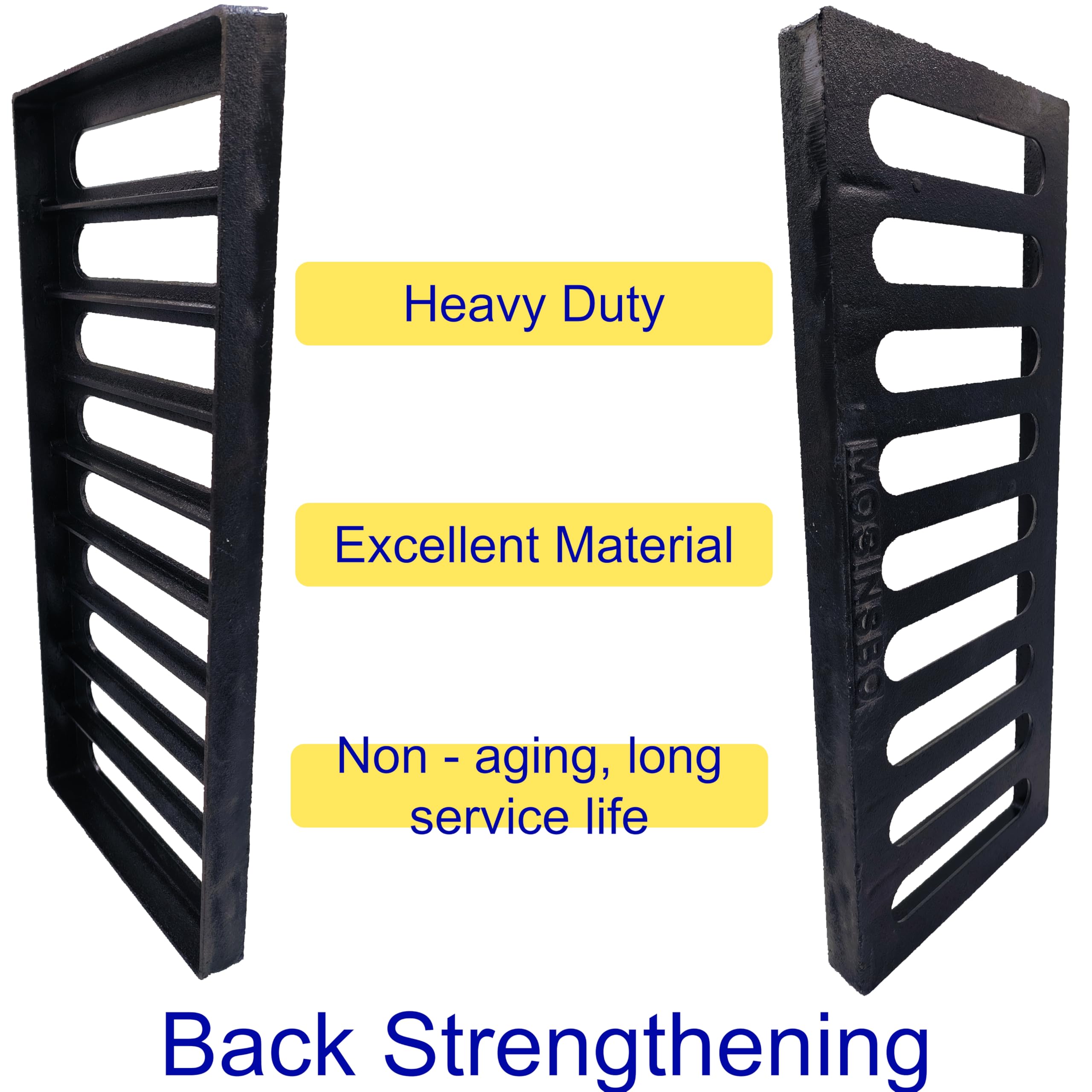 Grille de Drain Fonte Ductile 500x200 mm Classe B125 Haute Résistance pour Allée et Cour Extérieur Noir