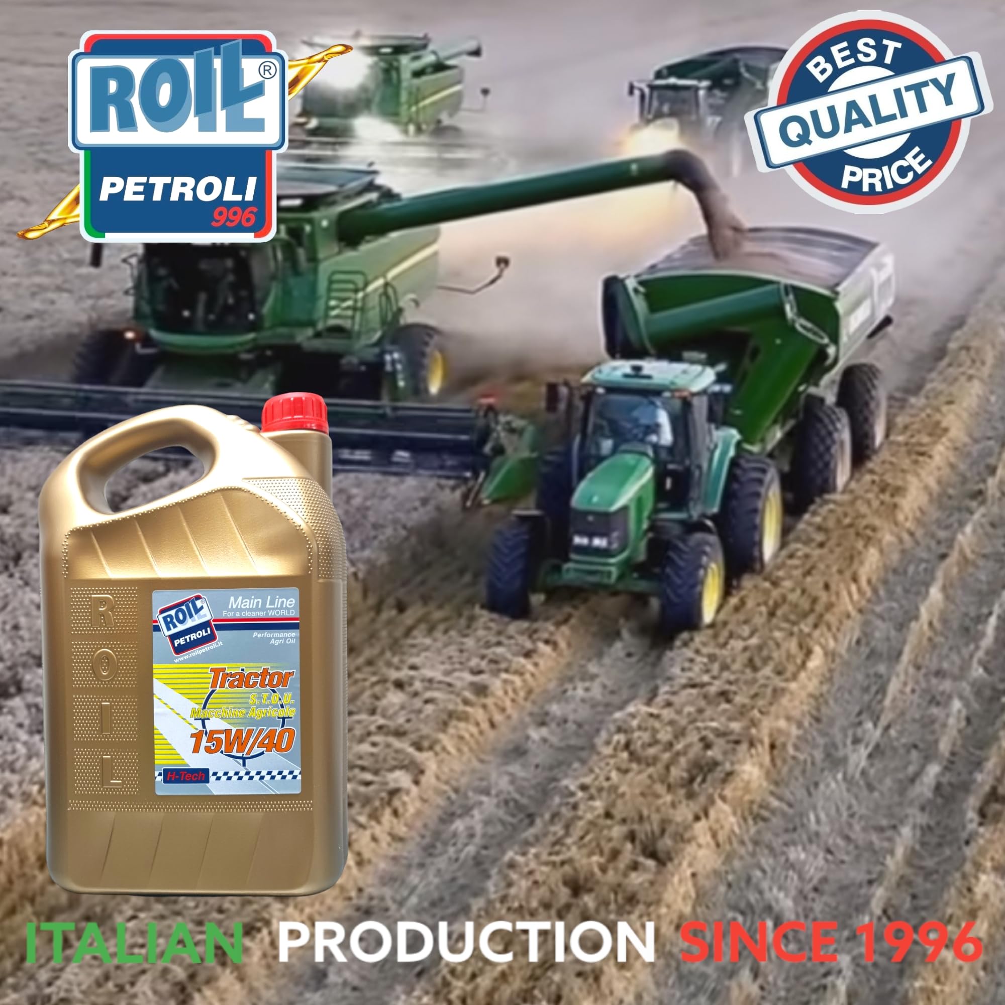 Roil Tractor 15W/40 S.T.O.U. Olio per Trattori, Macchiene Agricole e Mezzi Movimento Terra
