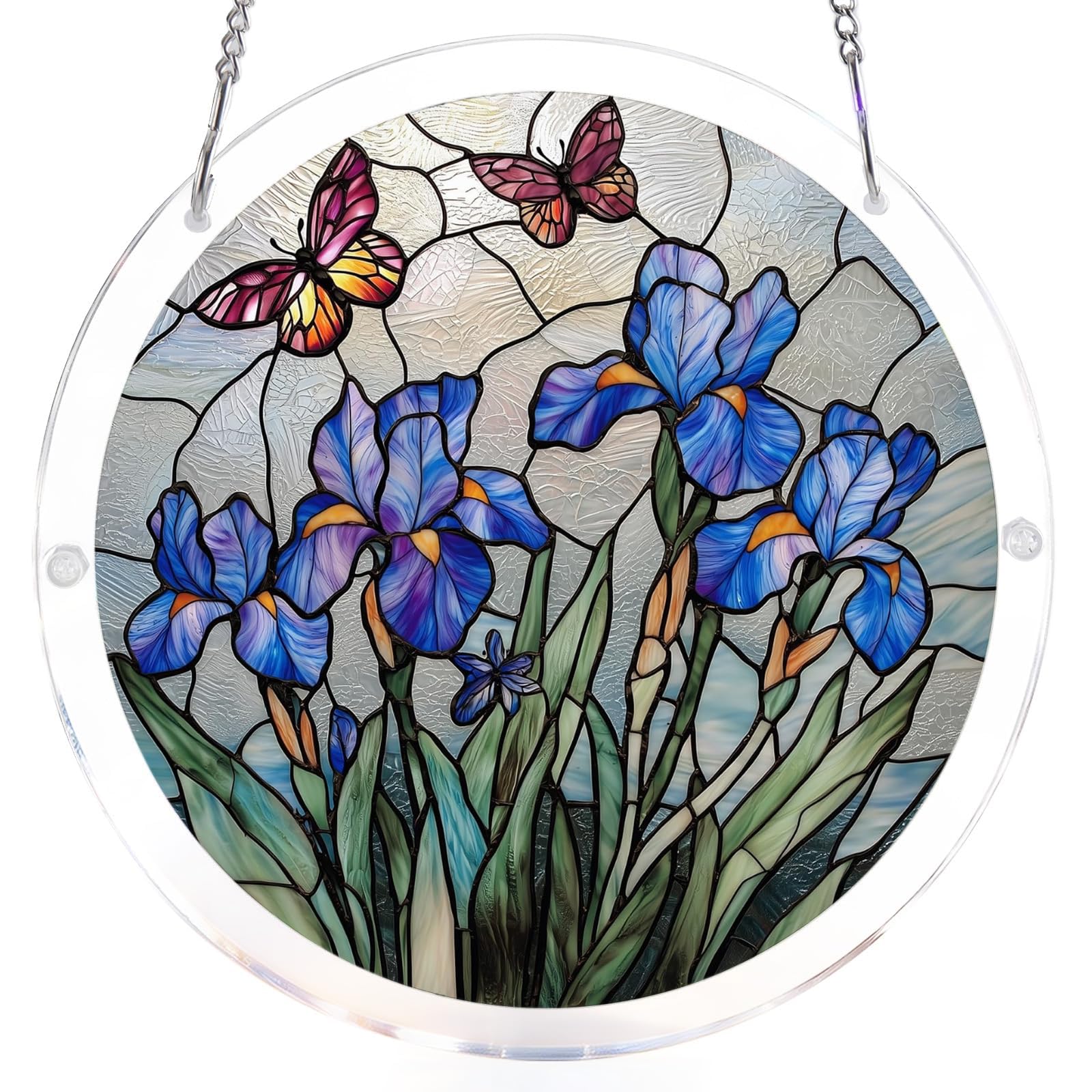 Acrylic Puzzles Suncatcher Window Hanging - Stained Glass Effect DIY Jigsaw Sun Catcher, Home Decor Ornament Gifts for Adults (#-004)