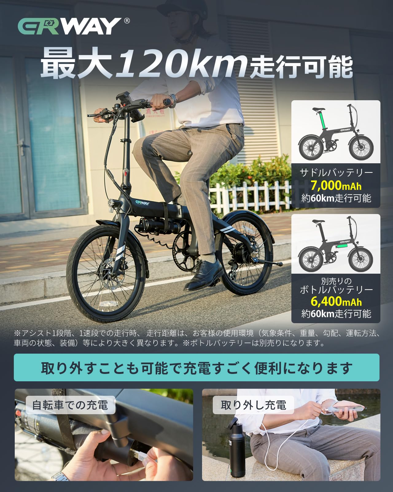 Amazon | 力 ERWAY 電動アシスト自転車 A08 フルカーボンフレーム 電動 
