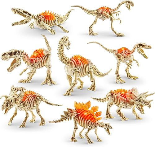 Miniatura 8 de Robo Alive ZURU - Mini Dino Fossil Find (paquete de 2, gigantoraptor y estegosaurio) para niños de 5 años en adelante, excavar y descubrir, STEM,