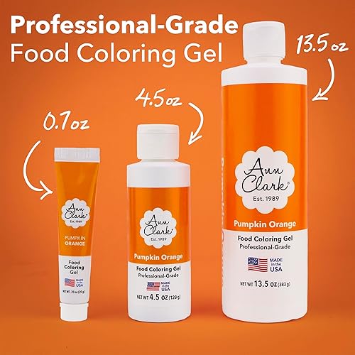 Miniatura 2 de Ann Clark - Gel colorante para alimentos naranja calabaza, grande, 4.5 onzas, grado profesional, fabricado en Estados Unidos
